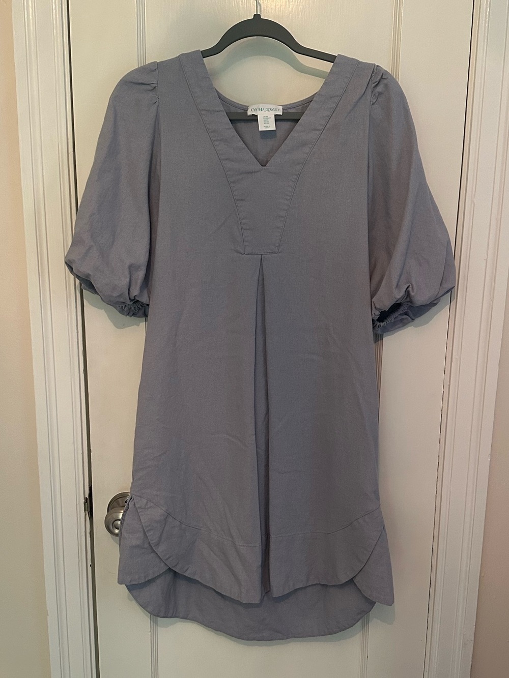 Cynthia Rowley Lavender Puff Sleeve V-Neck Tunic